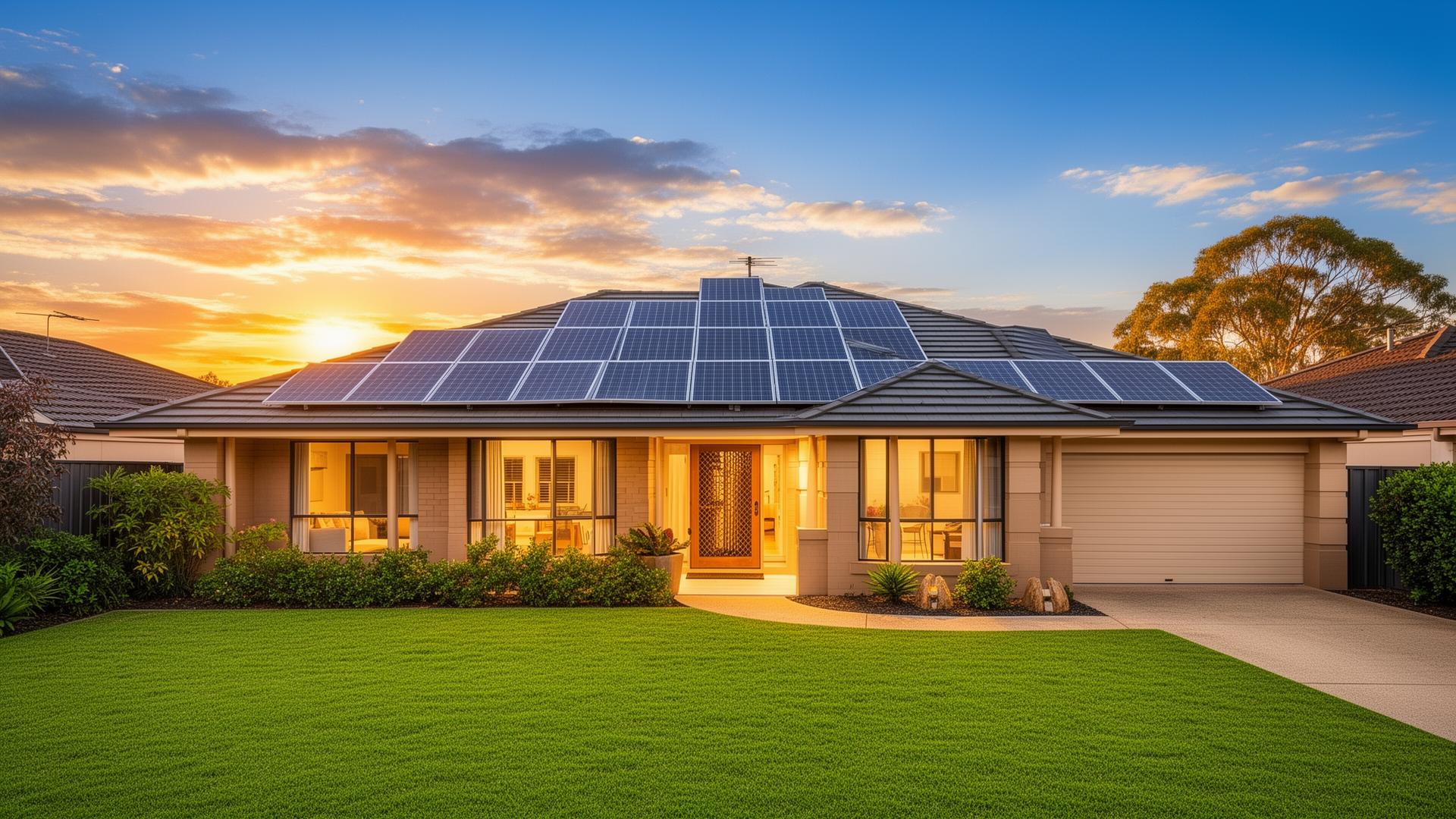 Australian home with solar panels